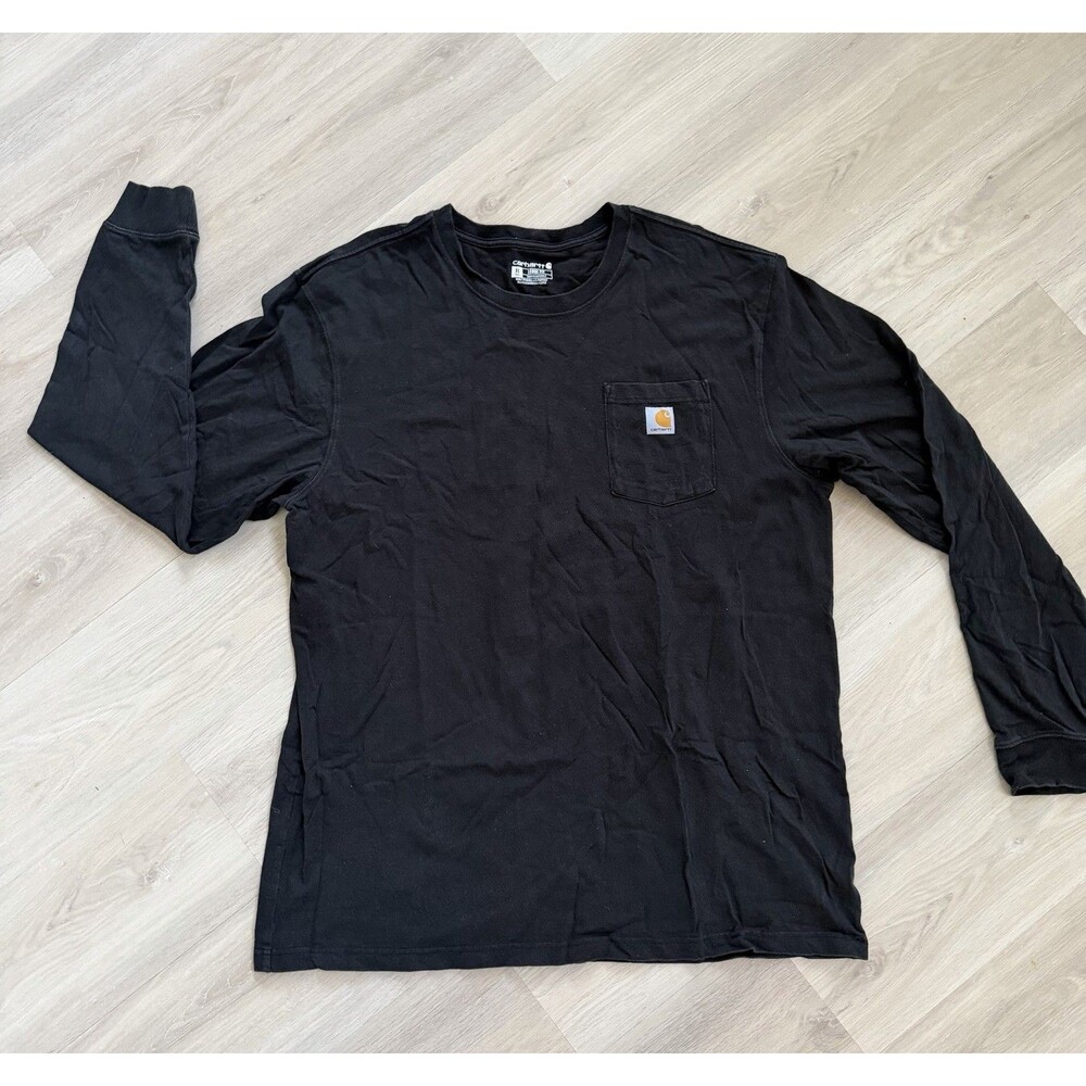 Carhartt K126 Long Sleeve Working Men's T-Shirt - Black, Size Tall XL dadcore